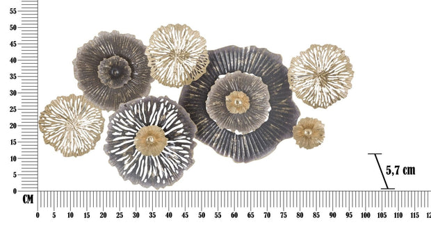 Mauro Ferretti Decoratiune metalica de perete, Browny B Multicolor, l96,5xA5,7xH51 cm