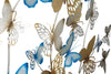 Mauro Ferretti Decoratiune metalica de perete Butterflies Auriu / Bleu, l132xA3,5xH95,5 cm