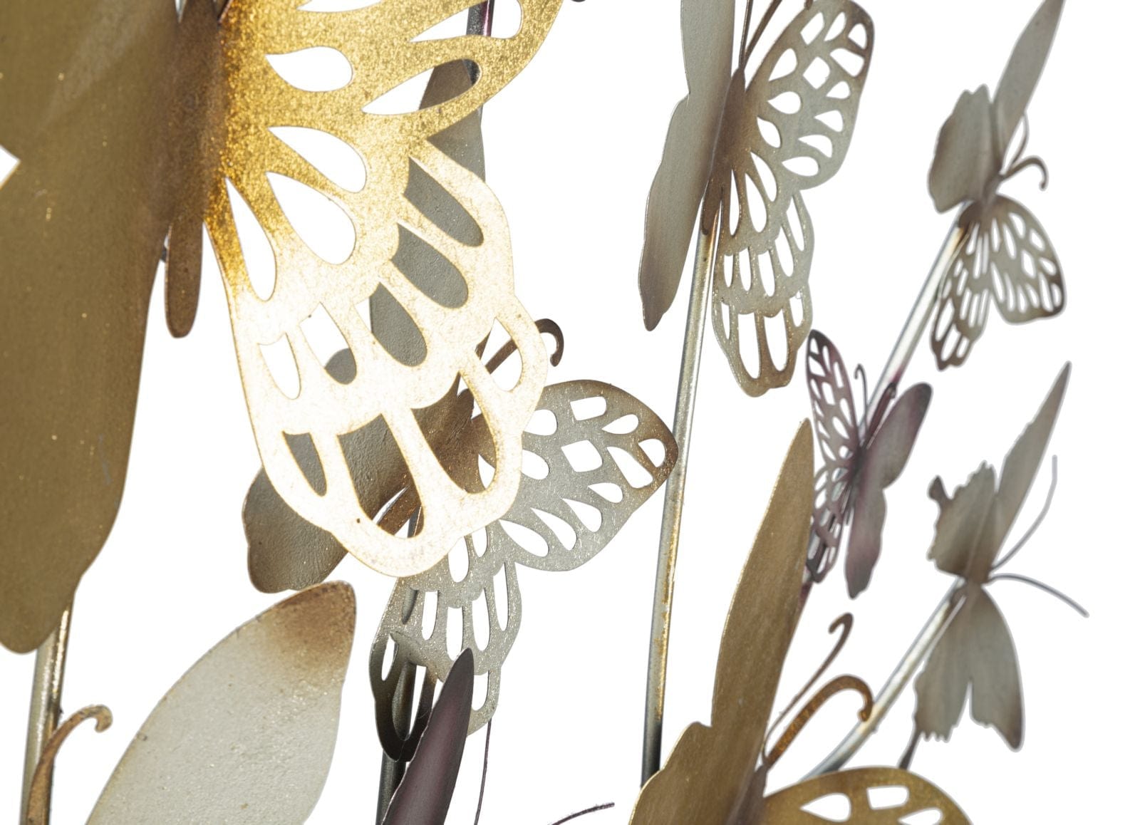 Mauro Ferretti Decoratiune metalica de perete Butterflies Auriu / Bordeaux, l132xA3,5xH95,5 cm