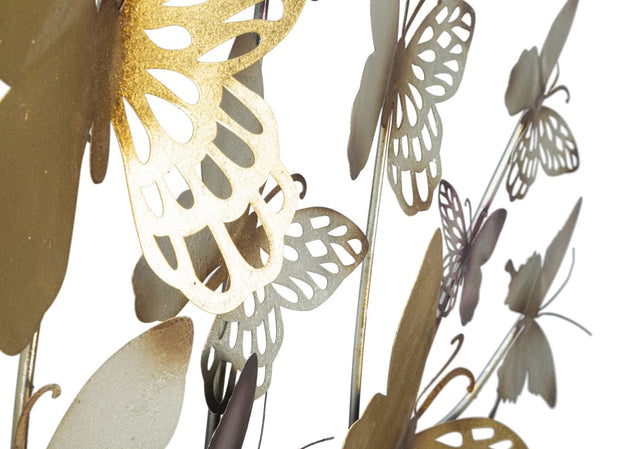 Mauro Ferretti Decoratiune metalica de perete Butterflies Auriu / Bordeaux, l132xA3,5xH95,5 cm
