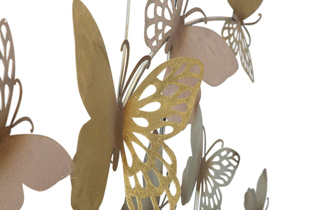 Mauro Ferretti Decoratiune metalica de perete Butterflies Auriu / Roz Deschis, l132xA3,5xH95,5 cm