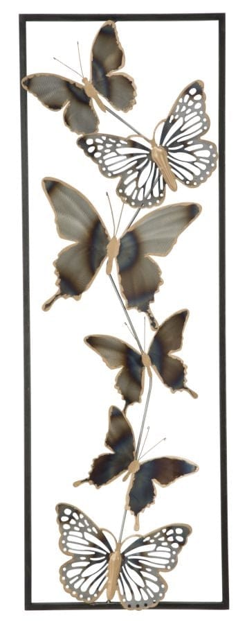 Mauro Ferretti Decoratiune metalica de perete Butterflies Multicolor, l31xA2,5xH90 cm