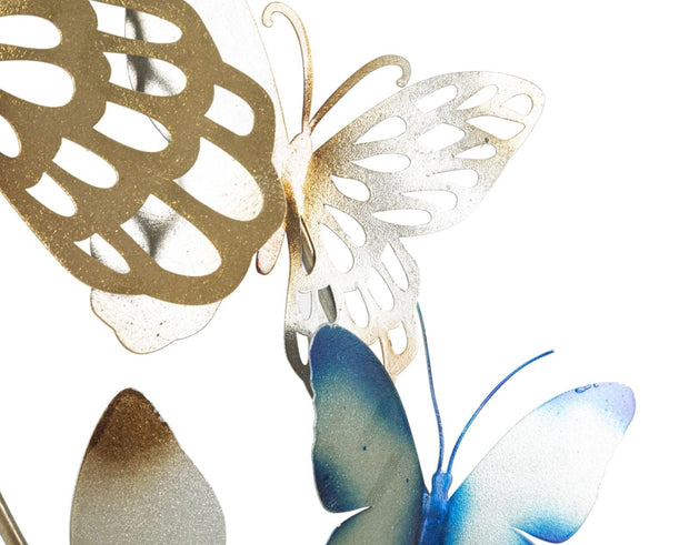 Mauro Ferretti Decoratiune metalica de perete Butterflies Small Auriu / Bleu, l59,5xA4xH111,5 cm