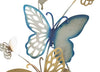 Decoratiune metalica de perete Butterflies Small Auriu / Bleu, l59,5xA4xH111,5 cm (4)