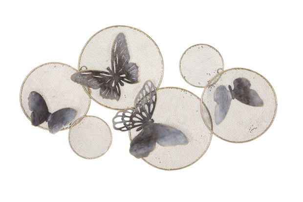 Mauro Ferretti Decoratiune metalica de perete, Butterfly Multicolor, l66xA5xH38 cm