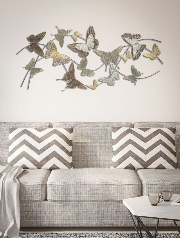 Mauro Ferretti Decoratiune metalica de perete, Butterfly Smart Multicolor, l118xA3xH52 cm