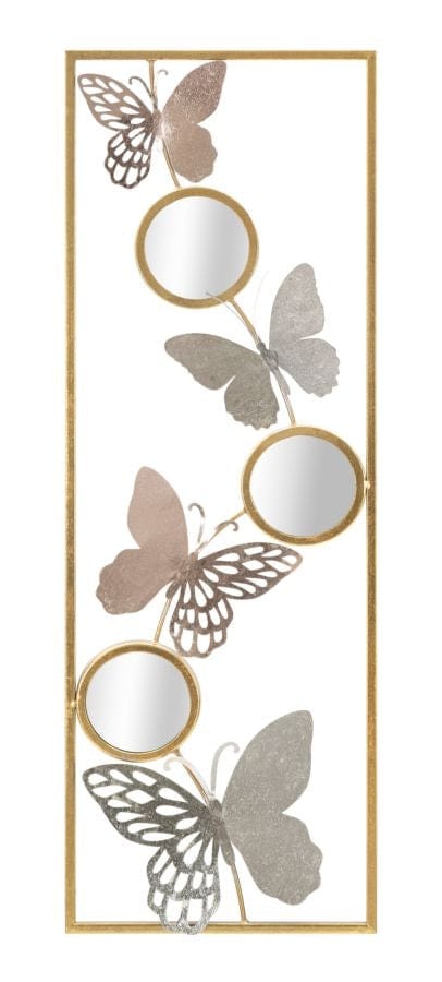 Mauro Ferretti Decoratiune metalica de perete, cu oglinda, Buttry -A- Multicolor, l31xA2xH90 cm