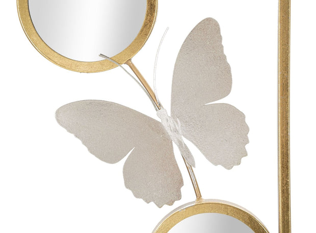 Mauro Ferretti Decoratiune metalica de perete, cu oglinda, Buttry -A- Multicolor, l31xA2xH90 cm