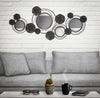 Mauro Ferretti Decoratiune metalica de perete, cu oglinda, Dark Round Negru / Gri, l117xA5,5xH49 cm