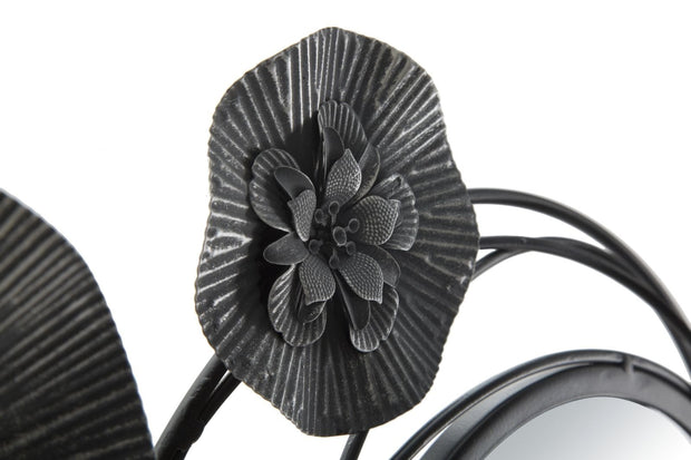 Mauro Ferretti Decoratiune metalica de perete, cu oglinda, Dark Round Negru / Gri, l117xA5,5xH49 cm