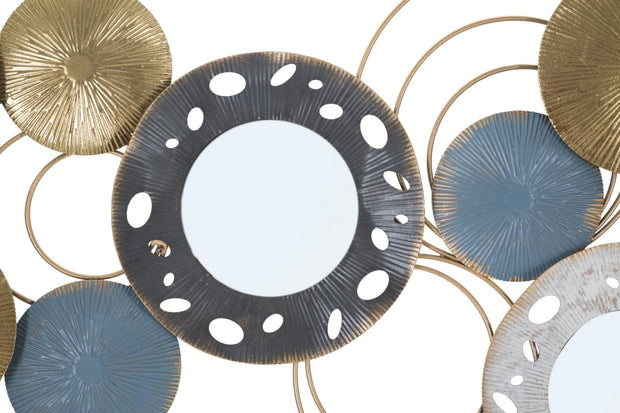 Mauro Ferretti Decoratiune metalica de perete, cu oglinda, Gloty A Multicolor, l104xA3,5xH46 cm