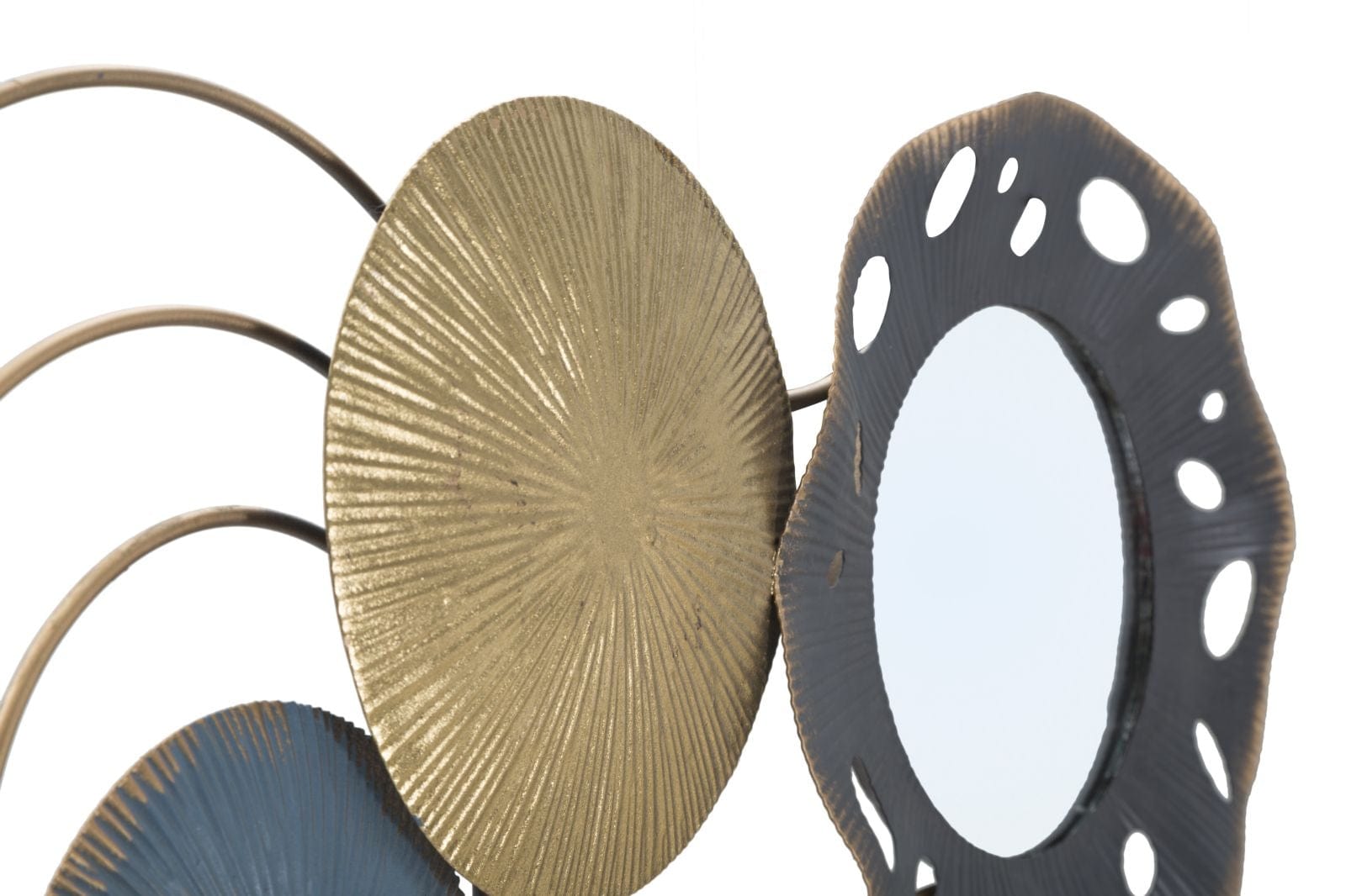 Mauro Ferretti Decoratiune metalica de perete, cu oglinda, Gloty A Multicolor, l104xA3,5xH46 cm