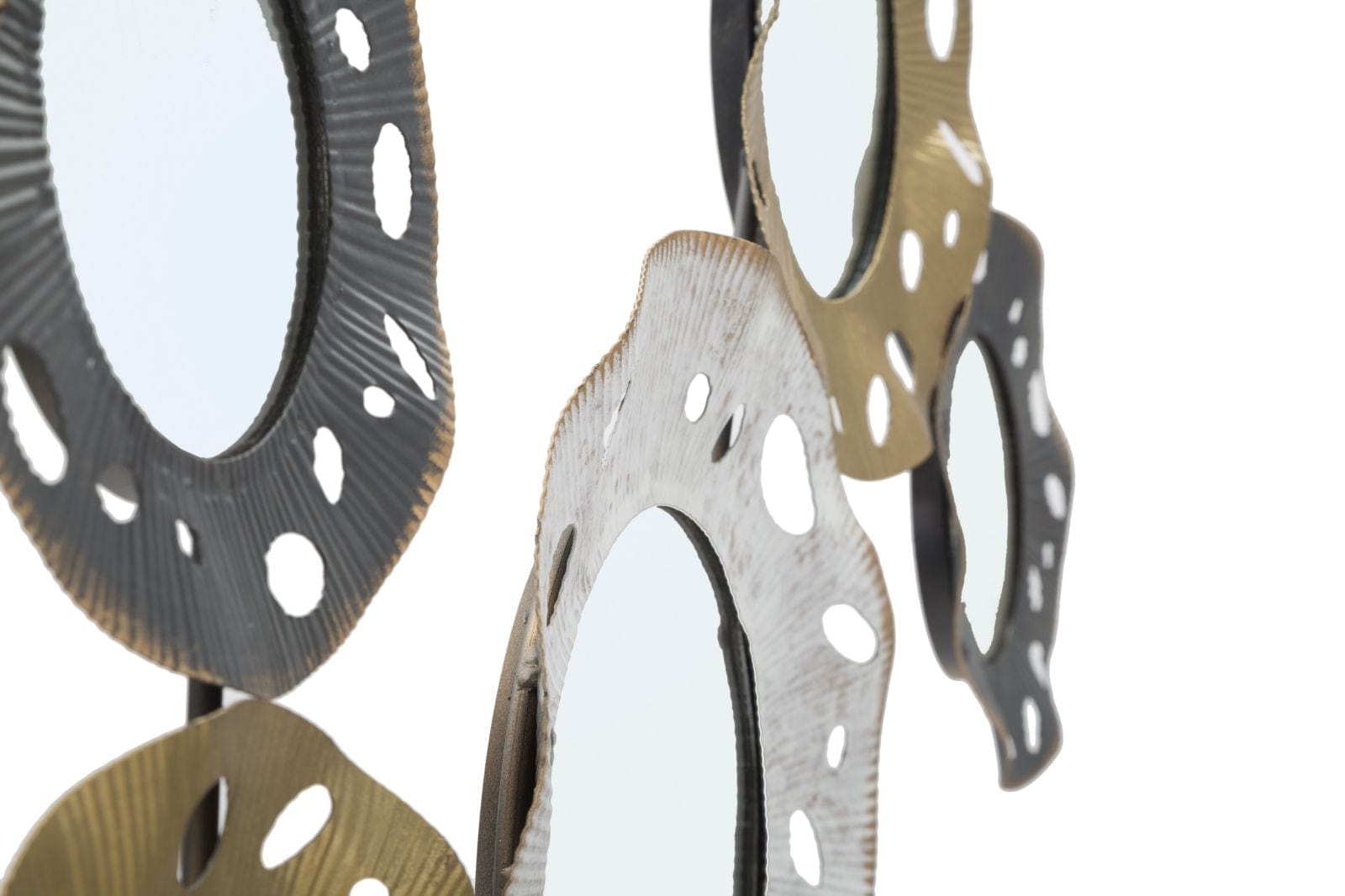 Mauro Ferretti Decoratiune metalica de perete, cu oglinda, Gloty B Multicolor, l104xA4xH45,5 cm