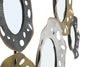 Mauro Ferretti Decoratiune metalica de perete, cu oglinda, Gloty B Multicolor, l104xA4xH45,5 cm