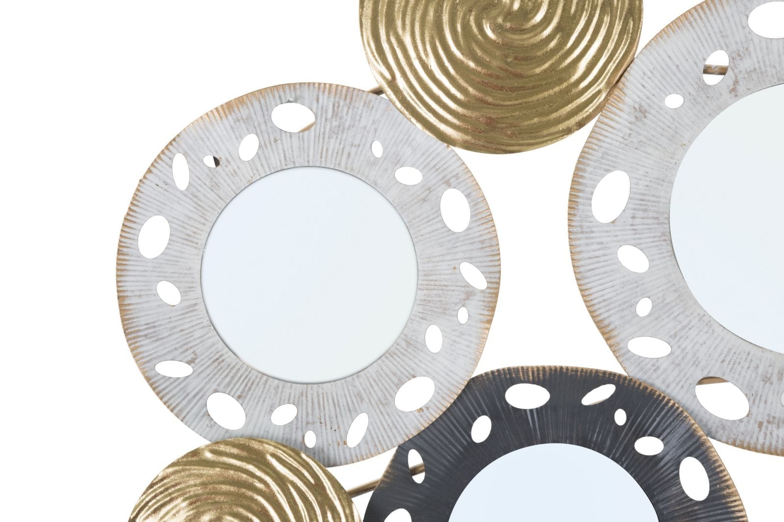 Decoratiune metalica de perete, cu oglinda, Gloty C Multicolor, l91xA4,5xH54,5 cm (2)