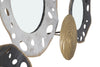 Mauro Ferretti Decoratiune metalica de perete, cu oglinda, Gloty C Multicolor, l91xA4,5xH54,5 cm