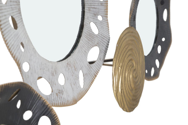 Mauro Ferretti Decoratiune metalica de perete, cu oglinda, Gloty C Multicolor, l91xA4,5xH54,5 cm