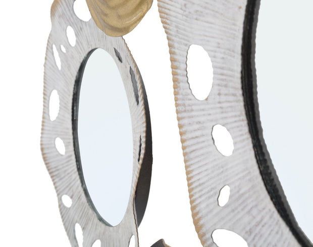Mauro Ferretti Decoratiune metalica de perete, cu oglinda, Gloty C Multicolor, l91xA4,5xH54,5 cm