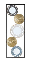 Mauro Ferretti Decoratiune metalica de perete, cu oglinda, Gloty D Multicolor, l31xA3xH90 cm