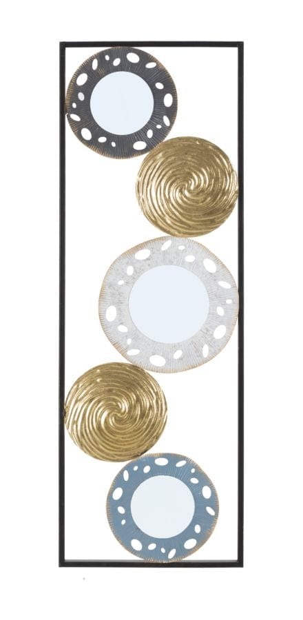 Mauro Ferretti Decoratiune metalica de perete, cu oglinda, Gloty D Multicolor, l31xA3xH90 cm