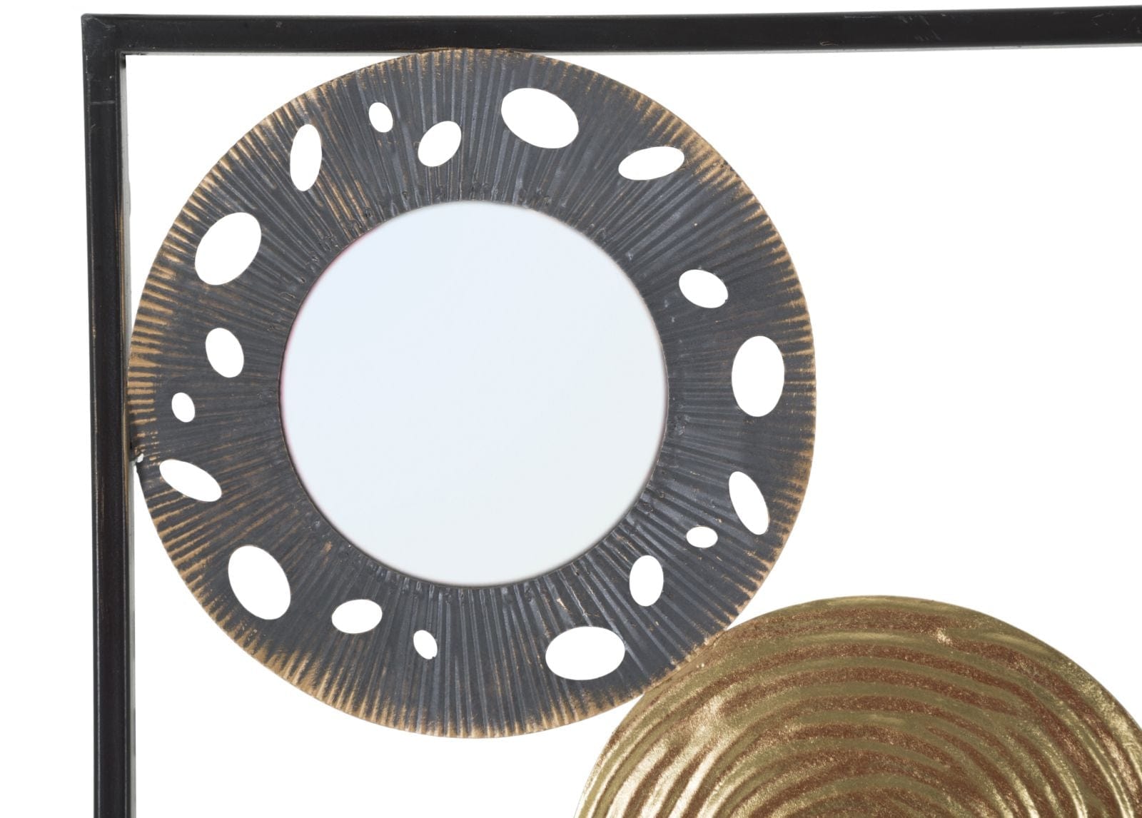 Decoratiune metalica de perete, cu oglinda, Gloty D Multicolor, l31xA3xH90 cm (4)