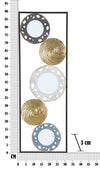 Mauro Ferretti Decoratiune metalica de perete, cu oglinda, Gloty D Multicolor, l31xA3xH90 cm