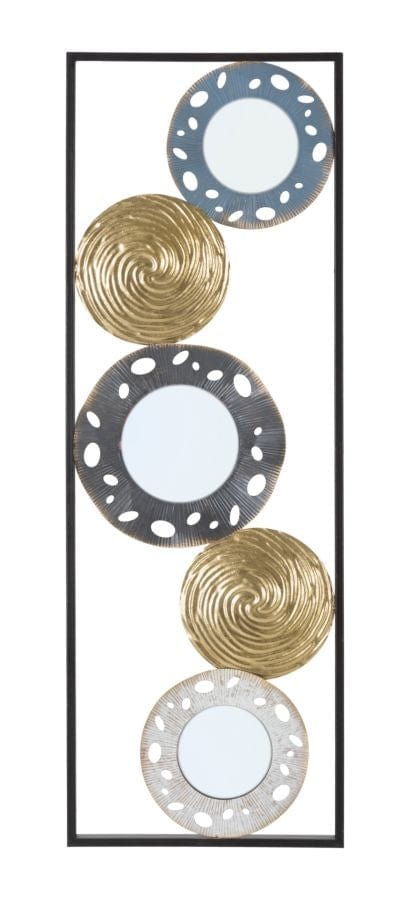 Mauro Ferretti Decoratiune metalica de perete, cu oglinda, Gloty E Multicolor, l31xA3xH90 cm
