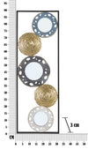Mauro Ferretti Decoratiune metalica de perete, cu oglinda, Gloty E Multicolor, l31xA3xH90 cm