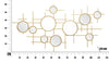 Mauro Ferretti Decoratiune metalica de perete cu oglinda, Gloxy Auriu, l117xA4,5xH61 cm