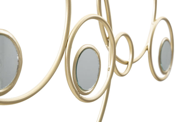 Mauro Ferretti Decoratiune metalica de perete, cu oglinda, Light Mirror Auriu, l118,5xA2,5xH47 cm