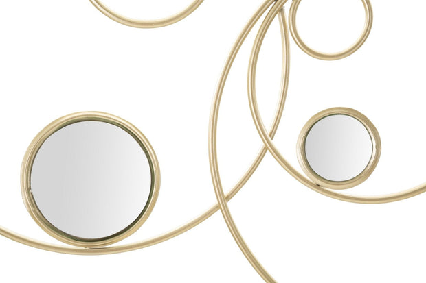 Mauro Ferretti Decoratiune metalica de perete, cu oglinda, Light Mirror Auriu, l118,5xA2,5xH47 cm