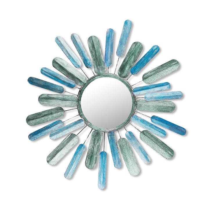 Asir Decoratiune metalica de perete, cu oglinda, Sun Multicolor, l75xA1,5xH75 cm