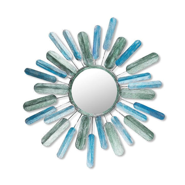 Asir Decoratiune metalica de perete, cu oglinda, Sun Multicolor, l75xA1,5xH75 cm