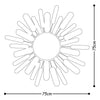 Asir Decoratiune metalica de perete, cu oglinda, Sun Multicolor, l75xA1,5xH75 cm