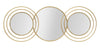 Mauro Ferretti Decoratiune metalica de perete cu oglinda, Triply Round Auriu, l79xA2,5xH30 cm