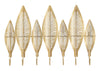 Mauro Ferretti Decoratiune metalica de perete, cu suport chei, Long Leaf Auriu Antichizat, l65xA6xH42,5 cm