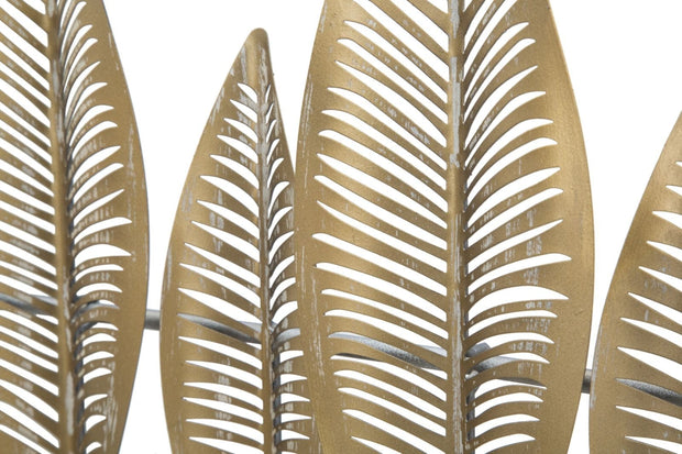 Mauro Ferretti Decoratiune metalica de perete, cu suport chei, Long Leaf Auriu Antichizat, l65xA6xH42,5 cm