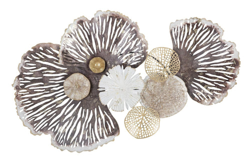 Mauro Ferretti Decoratiune metalica de perete, Dark Flowers Multicolor, l97,2xA8xH58 cm