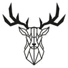 Asir Decoratiune metalica de perete, Deer 2 Negru, l51xA1,5xH51 cm