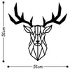 Asir Decoratiune metalica de perete, Deer 2 Negru, l51xA1,5xH51 cm
