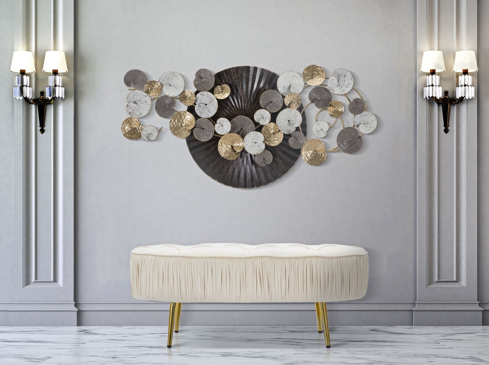 Mauro Ferretti Decoratiune metalica de perete, Dity Multicolor, l120xA8,9xH57,8 cm