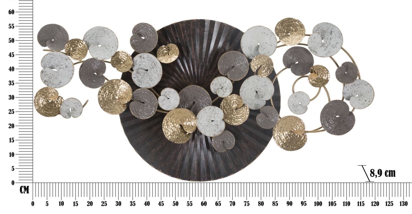 Mauro Ferretti Decoratiune metalica de perete, Dity Multicolor, l120xA8,9xH57,8 cm