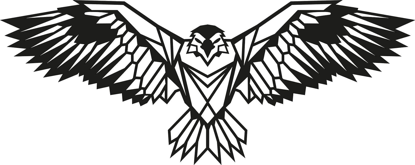 Asir Decoratiune metalica de perete, Eagle 3 Negru, l100xA1,5xH44 cm