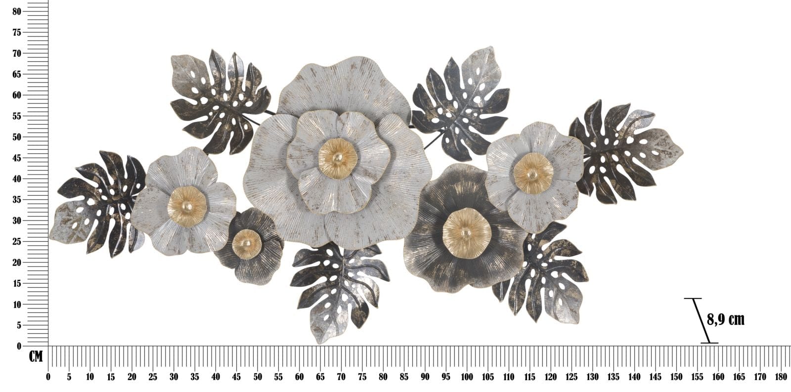 Mauro Ferretti Decoratiune metalica de perete, Edy A Multicolor, l152xA8,9xH72,4 cm