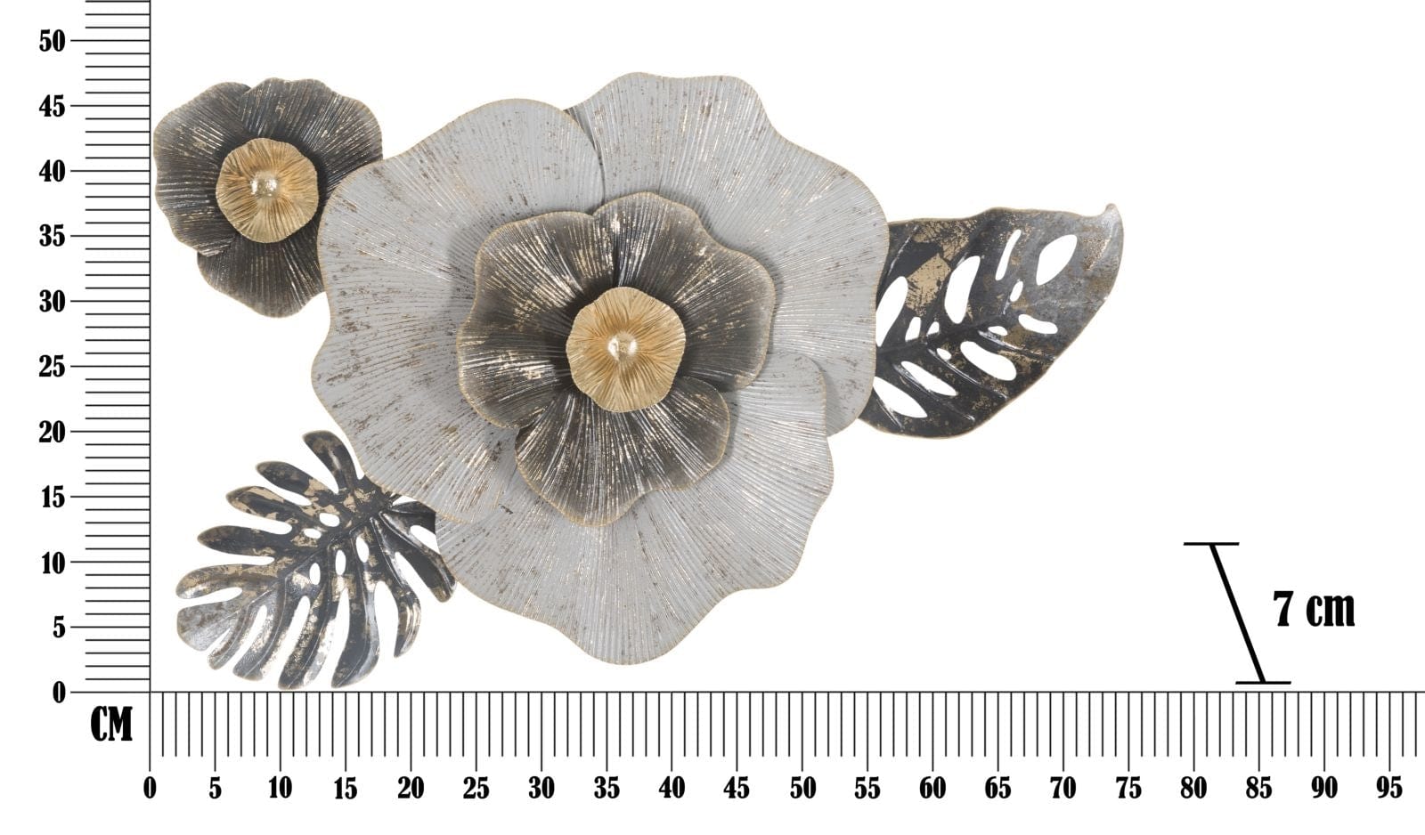 Mauro Ferretti Decoratiune metalica de perete, Edy B Multicolor, l74,9xA7xH47,6 cm