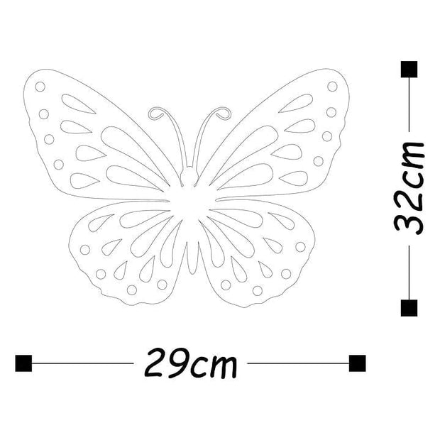 Decoratiune metalica de perete, Farfalla 2 Auriu, l29xA1,5xH32 cm (4)