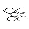 Decoratiune metalica de perete, Fish Negru, l50xA1,5xH30 cm (1)