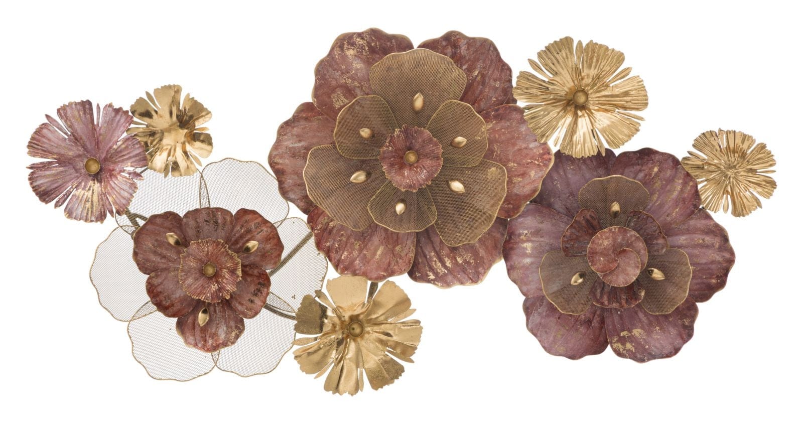Mauro Ferretti Decoratiune metalica de perete, Florr Multicolor, l117,5xA10,5xH57 cm
