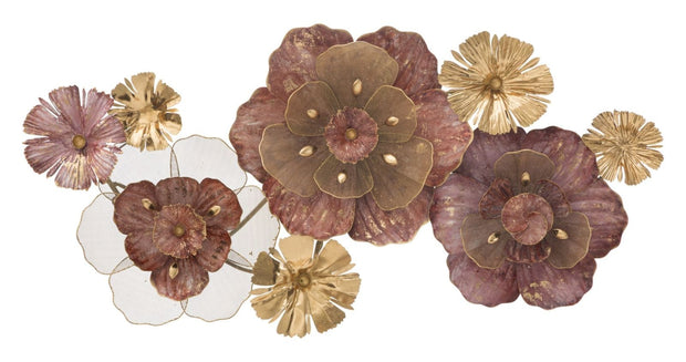 Mauro Ferretti Decoratiune metalica de perete, Florr Multicolor, l117,5xA10,5xH57 cm