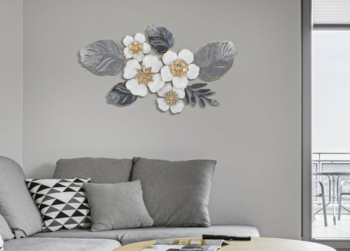 Decoratiune metalica de perete, Flot B Multicolor, l66xA5xH39 cm